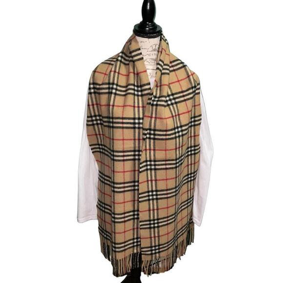 Vintage Burberrys of London Large 100% Lambswool Scarf Made in England - Picture 13 of 14